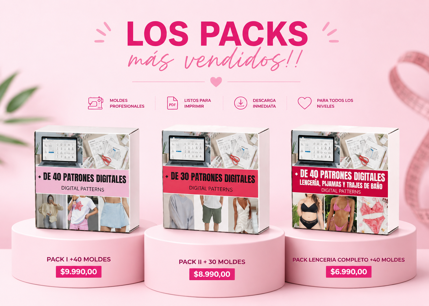 Moldes de costura digitales Victoria Moldería en PDF hojas A4 con prendas terminadas